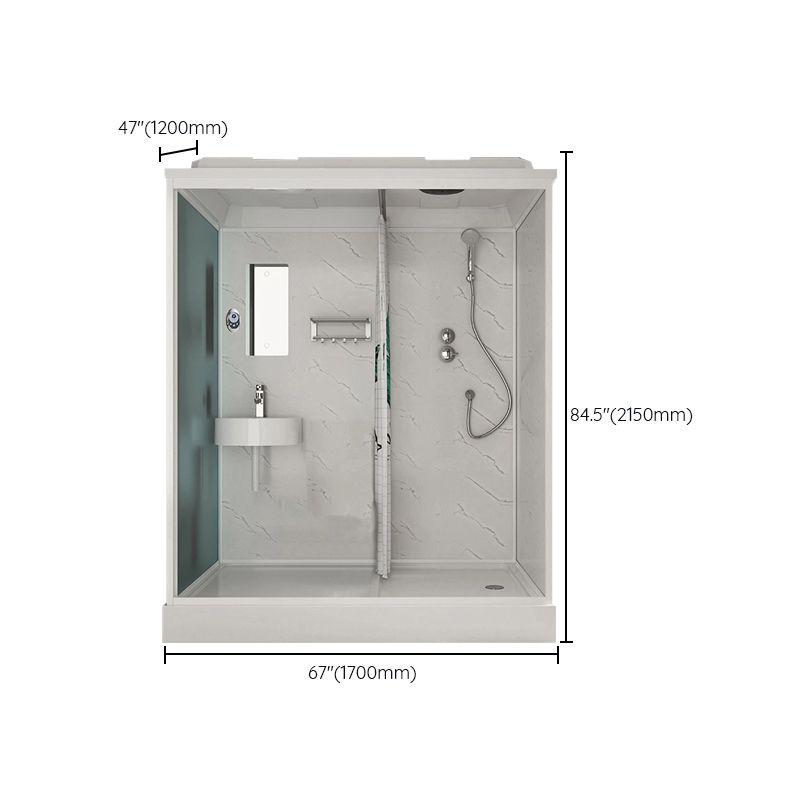 White Rectangle Shower Stall with Shower Base Tempered Glass Shower Stall Clearhalo 'Bathroom Remodel & Bathroom Fixtures' 'Home Improvement' 'home_improvement' 'home_improvement_shower_stalls_enclosures' 'Shower Stalls & Enclosures' 'shower_stalls_enclosures' 'Showers & Bathtubs' 1200x1200_034524fd-546e-4456-942c-cea58b5687b5