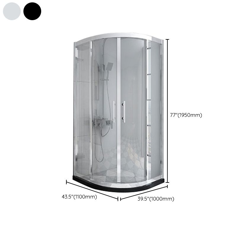 Rounded Tempered Glass Shower Enclosure with Shower Door Corner Shower Enclosure Clearhalo 'Bathroom Remodel & Bathroom Fixtures' 'Home Improvement' 'home_improvement' 'home_improvement_shower_stalls_enclosures' 'Shower Stalls & Enclosures' 'shower_stalls_enclosures' 'Showers & Bathtubs' 1200x1200_03452e24-80b3-4716-a9ba-6fbe00de7077