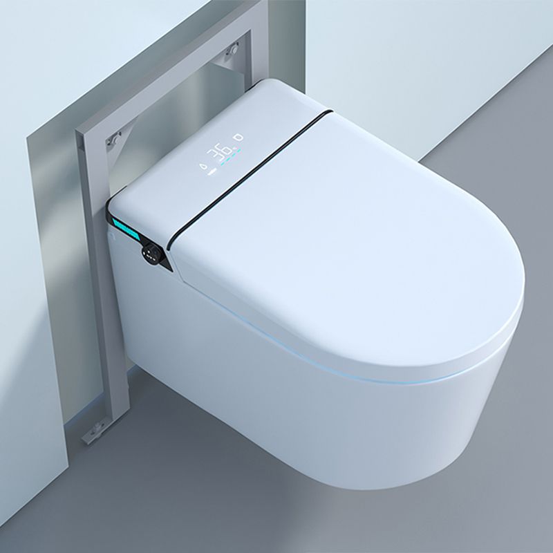Wall Mount Bidet White Heated Seat Ceramic Rust Resistant Elongated with Dryer Clearhalo 'Bathroom Remodel & Bathroom Fixtures' 'Bidets' 'Home Improvement' 'home_improvement' 'home_improvement_bidets' 'Toilets & Bidets' 1200x1200_03462f3e-1071-4483-b601-f915a41d2ab8