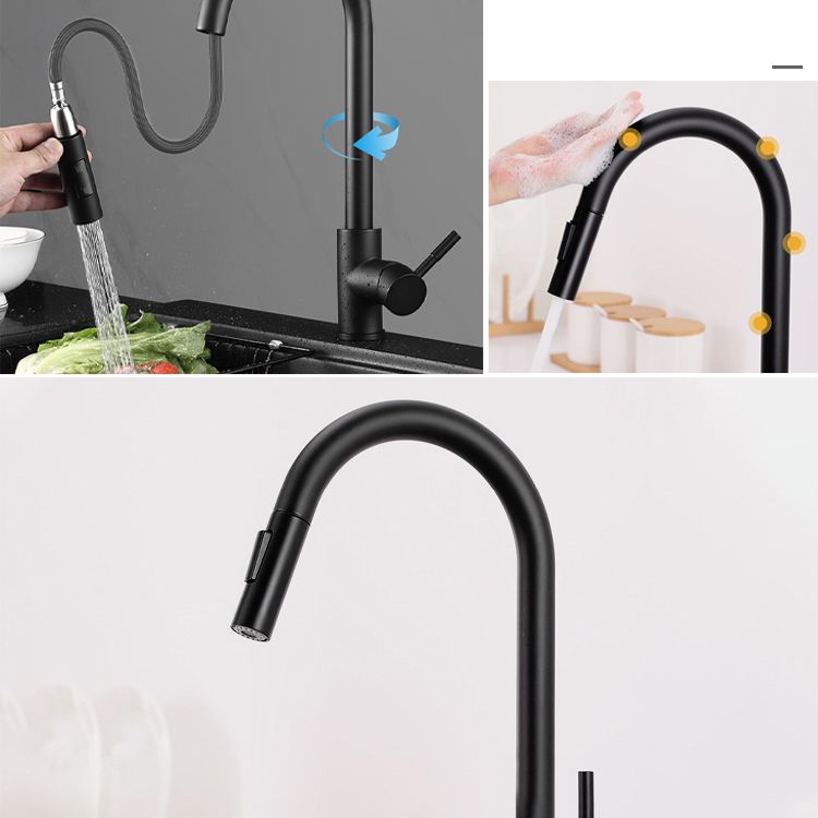 Kitchen Bar Faucet Swivel Spout Gooseneck Touch Sensor Faucet with Pull Down Sprayer Clearhalo 'Home Improvement' 'home_improvement' 'home_improvement_kitchen_faucets' 'Kitchen Faucets' 'Kitchen Remodel & Kitchen Fixtures' 'Kitchen Sinks & Faucet Components' 'kitchen_faucets' 1200x1200_0365aa73-3f2d-4df2-8af8-5e020184ded5