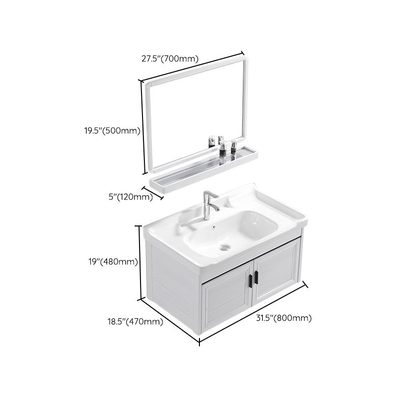 Wall Mount Modern White Bathroom Sink Vanity with Doors Sink Clearhalo 'Bathroom Remodel & Bathroom Fixtures' 'Bathroom Vanities' 'bathroom_vanities' 'Home Improvement' 'home_improvement' 'home_improvement_bathroom_vanities' 1200x1200_03710e54-9edc-45ed-ba5f-4a6b12905d1f