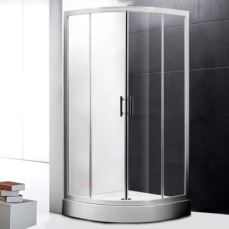 Round Shower Kit Tempered Glass Shower Enclosure with Door Handle Clearhalo 'Bathroom Remodel & Bathroom Fixtures' 'Home Improvement' 'home_improvement' 'home_improvement_shower_stalls_enclosures' 'Shower Stalls & Enclosures' 'shower_stalls_enclosures' 'Showers & Bathtubs' 1200x1200_0383c56c-78a2-4a21-ac78-8bfe6017dd8c