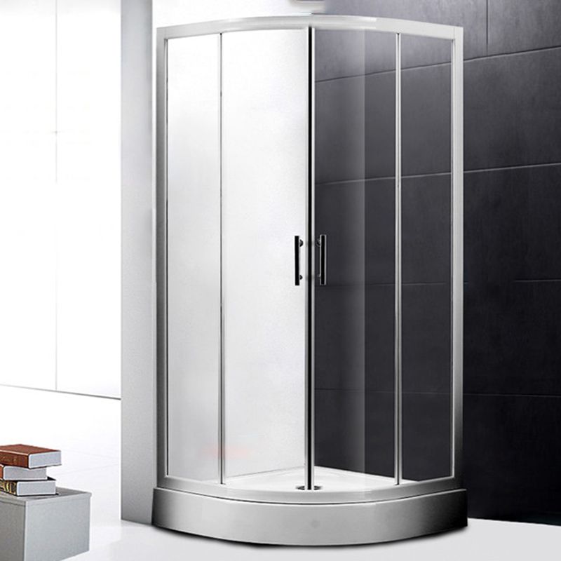 Round Shower Kit Tempered Glass Shower Enclosure with Door Handle Clearhalo 'Bathroom Remodel & Bathroom Fixtures' 'Home Improvement' 'home_improvement' 'home_improvement_shower_stalls_enclosures' 'Shower Stalls & Enclosures' 'shower_stalls_enclosures' 'Showers & Bathtubs' 1200x1200_0383c56c-78a2-4a21-ac78-8bfe6017dd8c