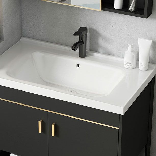 Freestanding Metal Mirror Included Sink Vanity with Sink for Bathroom Clearhalo 'Bathroom Remodel & Bathroom Fixtures' 'Bathroom Vanities' 'bathroom_vanities' 'Home Improvement' 'home_improvement' 'home_improvement_bathroom_vanities' 1200x1200_03a4af8a-ee53-4d52-b2ec-37d70d6376da