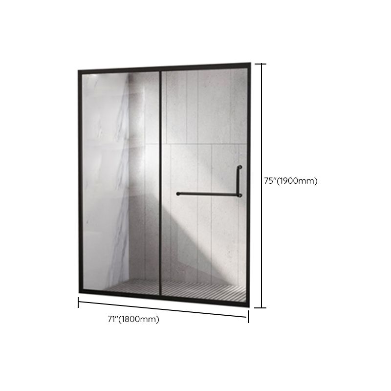 Single Sliding Framed 74.8" H Shower Bath Door Modern Tempered Shower Door Clearhalo 'Bathroom Remodel & Bathroom Fixtures' 'Home Improvement' 'home_improvement' 'home_improvement_shower_tub_doors' 'Shower and Tub Doors' 'shower_tub_doors' 'Showers & Bathtubs' 1200x1200_03aa01f1-d4fa-498c-bd9d-a9bc0b3cafd4