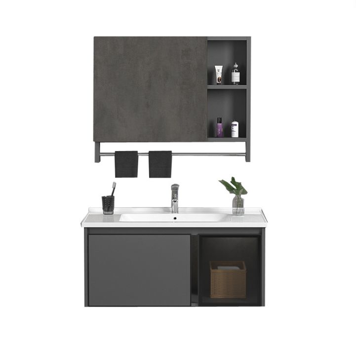 Single Sink Bathroom Vanity Wall Mount Rectangular Single Modern Vanity Set Clearhalo 'Bathroom Remodel & Bathroom Fixtures' 'Bathroom Vanities' 'bathroom_vanities' 'Home Improvement' 'home_improvement' 'home_improvement_bathroom_vanities' 1200x1200_03adb160-cf1d-498c-8f1c-e24bb212f521