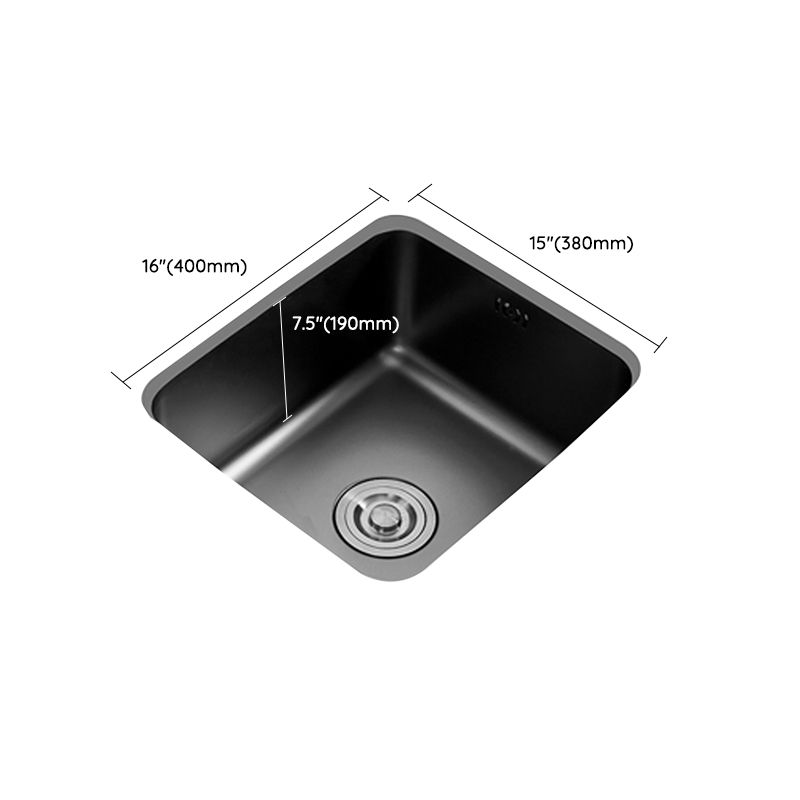 Contemporary Stainless Steel Sink in black with Strainer Drop-In Kitchen Sink Clearhalo 'Home Improvement' 'home_improvement' 'home_improvement_kitchen_sinks' 'Kitchen Remodel & Kitchen Fixtures' 'Kitchen Sinks & Faucet Components' 'Kitchen Sinks' 'kitchen_sinks' 1200x1200_03d1cef8-2422-4e79-aa9c-acb2b661810a