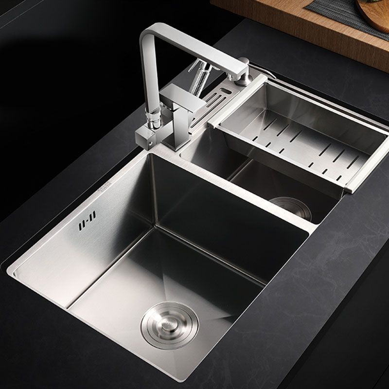 Modern Kitchen Bar Sink Stainless Steel with Basket Strainer Kitchen Sink Clearhalo 'Home Improvement' 'home_improvement' 'home_improvement_kitchen_sinks' 'Kitchen Remodel & Kitchen Fixtures' 'Kitchen Sinks & Faucet Components' 'Kitchen Sinks' 'kitchen_sinks' 1200x1200_03dfb64a-fe09-46ac-b41c-34c408cf5434