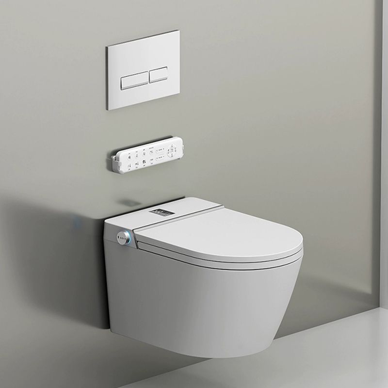 White Antimicrobial Wall Hung Toilet Set with Remote Control Included Clearhalo 'Bathroom Remodel & Bathroom Fixtures' 'Bidets' 'Home Improvement' 'home_improvement' 'home_improvement_bidets' 'Toilets & Bidets' 1200x1200_03e4c1f6-7c58-410c-9ed6-7cb5fa2abf2a