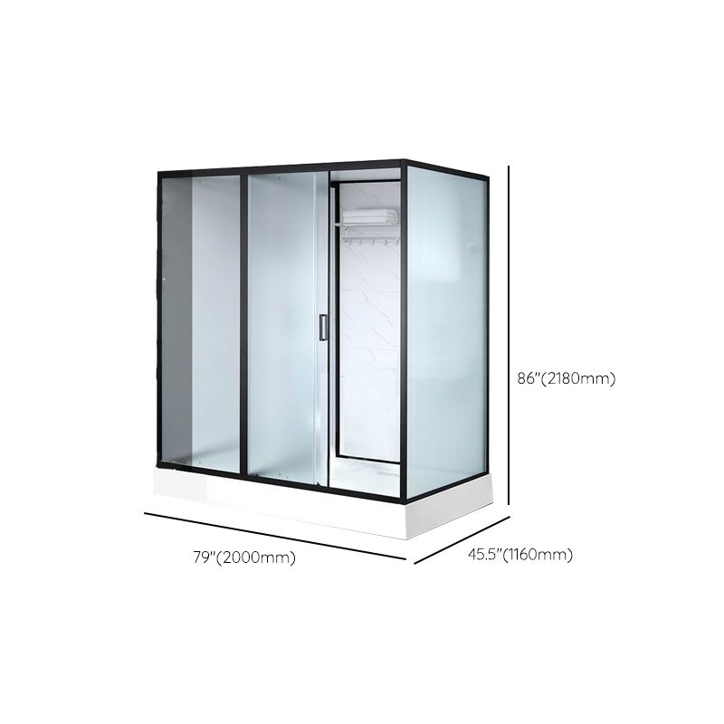 Single Sliding Rectangle Shower Kit White Frosted Shower Stall with Shower Tray Clearhalo 'Bathroom Remodel & Bathroom Fixtures' 'Home Improvement' 'home_improvement' 'home_improvement_shower_stalls_enclosures' 'Shower Stalls & Enclosures' 'shower_stalls_enclosures' 'Showers & Bathtubs' 1200x1200_03f0b6fe-edf9-44cd-9822-1a2be9d12b91