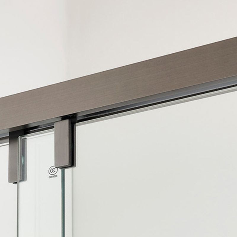 Double Sliding Semi Frameless Shower Bath Door Stainless Steel Handle Shower Door Clearhalo 'Bathroom Remodel & Bathroom Fixtures' 'Home Improvement' 'home_improvement' 'home_improvement_shower_tub_doors' 'Shower and Tub Doors' 'shower_tub_doors' 'Showers & Bathtubs' 1200x1200_03f7884b-bcae-4392-94d7-0fa652ab28dc