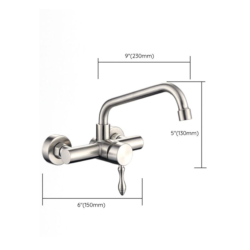 Modern Faucets 1-Handle and 2-Hole Stainless Steel Spring Spout Bar Faucet Clearhalo 'Home Improvement' 'home_improvement' 'home_improvement_kitchen_faucets' 'Kitchen Faucets' 'Kitchen Remodel & Kitchen Fixtures' 'Kitchen Sinks & Faucet Components' 'kitchen_faucets' 1200x1200_03fab31e-bf8b-464b-b6d9-1c7514b5c2cc
