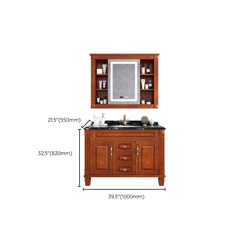 Traditional Wooden Sink Vanity Mirror Cabinet Vanity Cabinet with Storage Shelving Clearhalo 'Bathroom Remodel & Bathroom Fixtures' 'Bathroom Vanities' 'bathroom_vanities' 'Home Improvement' 'home_improvement' 'home_improvement_bathroom_vanities' 1200x1200_04053547-7d63-4d88-8f71-2ae58eb53f9e