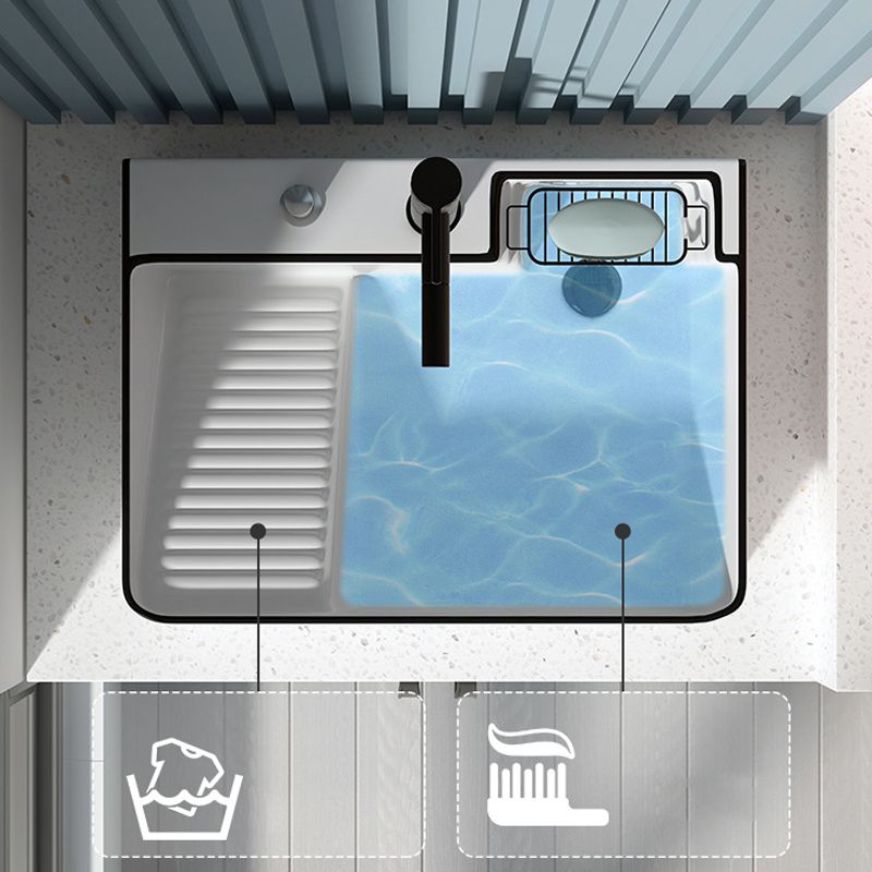 Modern Bathroom Sink Porcelain Right Basin with Pop-Up Drain and Faucet Wash Stand Clearhalo 'Bathroom Remodel & Bathroom Fixtures' 'Bathroom Sinks & Faucet Components' 'Bathroom Sinks' 'bathroom_sink' 'Home Improvement' 'home_improvement' 'home_improvement_bathroom_sink' 1200x1200_0405fbfc-3a19-41ea-a120-55e9b542786b