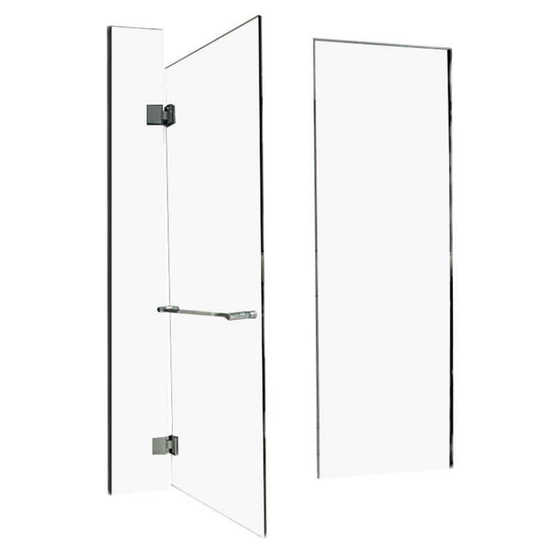 Inline Hinged Frameless Tempered Glass Shower Door, Transparent Shower Screen Clearhalo 'Bathroom Remodel & Bathroom Fixtures' 'Home Improvement' 'home_improvement' 'home_improvement_shower_tub_doors' 'Shower and Tub Doors' 'shower_tub_doors' 'Showers & Bathtubs' 1200x1200_040e836d-de1c-479f-a18f-825e66b7546a