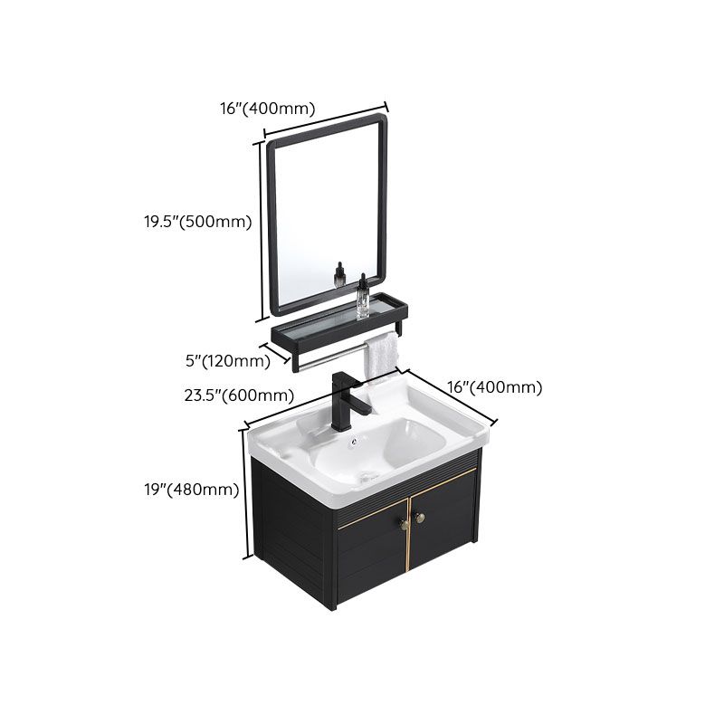 Modern Metal Wall Mount Sink Vanity Single Sink with Doors for Bathroom Clearhalo 'Bathroom Remodel & Bathroom Fixtures' 'Bathroom Vanities' 'bathroom_vanities' 'Home Improvement' 'home_improvement' 'home_improvement_bathroom_vanities' 1200x1200_040f3b15-bfc3-4ec7-a6bb-1ed5338fe56d