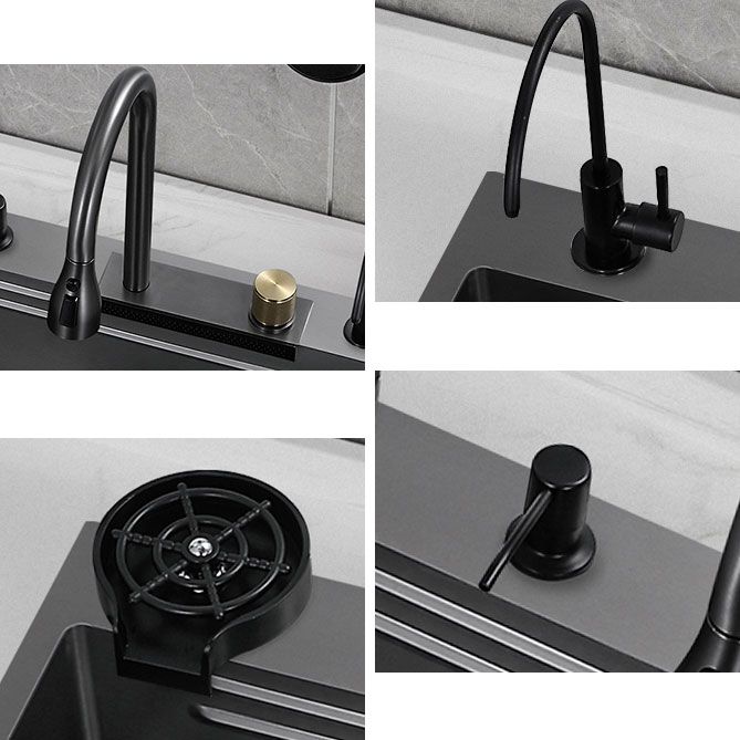 Contemporary Black Sink Stainless Steel Kitchen Sink with Soundproofing Clearhalo 'Home Improvement' 'home_improvement' 'home_improvement_kitchen_sinks' 'Kitchen Remodel & Kitchen Fixtures' 'Kitchen Sinks & Faucet Components' 'Kitchen Sinks' 'kitchen_sinks' 1200x1200_042dbdd1-8656-4350-bb71-21771a9adb8e