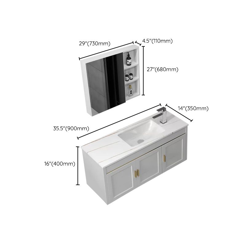 Glam Single Sink Vanity Wall Mount Metal Base Rectangular Bath Vanity Clearhalo 'Bathroom Remodel & Bathroom Fixtures' 'Bathroom Vanities' 'bathroom_vanities' 'Home Improvement' 'home_improvement' 'home_improvement_bathroom_vanities' 1200x1200_044095ef-e163-4ee2-a9f4-f1cfd67fcd06