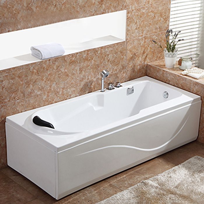 Modern Back to Wall Bathtub Rectangular Antique Finish Soaking Bath Tub Clearhalo 'Bathroom Remodel & Bathroom Fixtures' 'Bathtubs' 'Home Improvement' 'home_improvement' 'home_improvement_bathtubs' 'Showers & Bathtubs' 1200x1200_0470b9b7-d39b-4652-ae1b-bb49e4c9395f