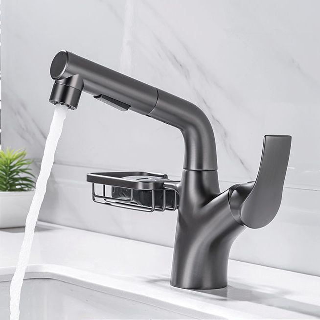 Modern Single Handle Kitchen Faucet 1-Hold Water Faucet with Pull Out Sprayer Clearhalo 'Home Improvement' 'home_improvement' 'home_improvement_kitchen_faucets' 'Kitchen Faucets' 'Kitchen Remodel & Kitchen Fixtures' 'Kitchen Sinks & Faucet Components' 'kitchen_faucets' 1200x1200_0471ce3f-6742-49e1-82d4-98ec158f6db3