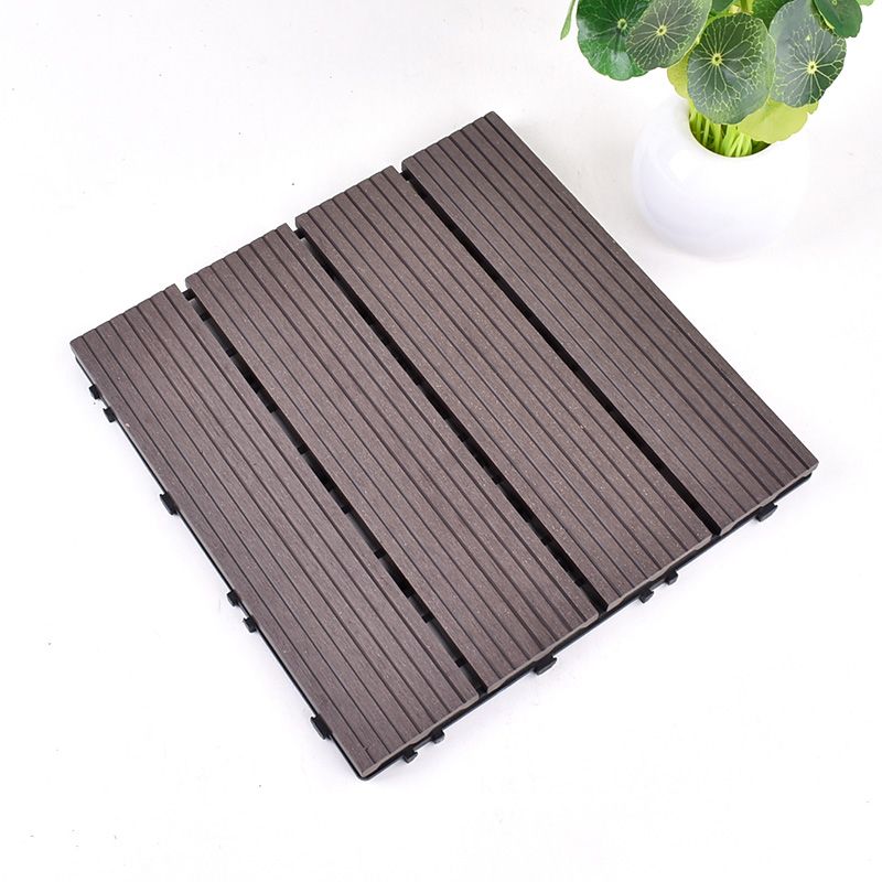 Contemporary Square Wood Tile Wire Brushed Brown Engineered Wood for Patio Garden Clearhalo 'Flooring 'Hardwood Flooring' 'hardwood_flooring' 'Home Improvement' 'home_improvement' 'home_improvement_hardwood_flooring' Walls and Ceiling' 1200x1200_04817a81-9074-4af4-971f-4255a5bbafcd