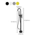 Modern Style Freestanding Tub Filler Floor Mount Freestanding Tub Filler with Hand Shower Clearhalo 'Bathroom Remodel & Bathroom Fixtures' 'Bathtub Faucets' 'bathtub_faucets' 'Home Improvement' 'home_improvement' 'home_improvement_bathtub_faucets' 1200x1200_0489be91-d336-4136-a1ae-a968c1b4189d