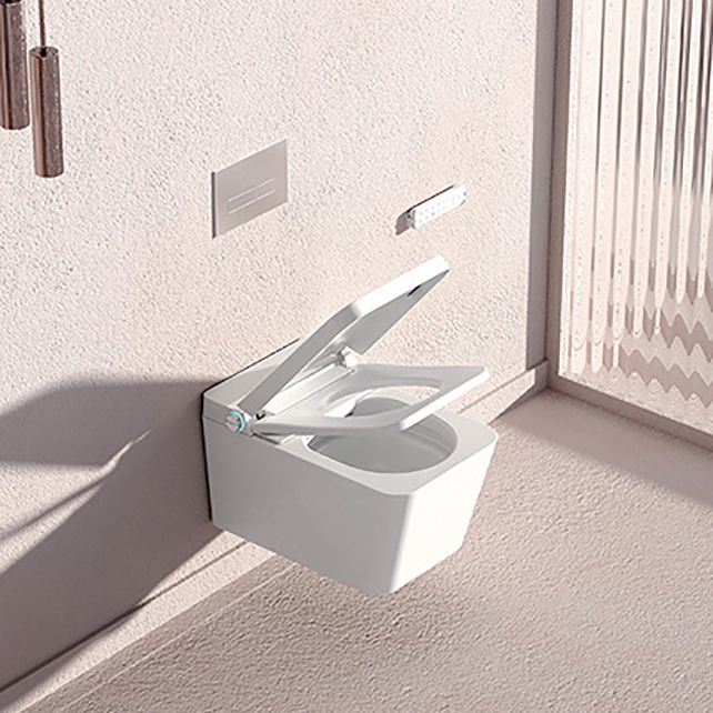 Elongated Wall Mounted Bidet White Wall Hung Toilet Set with Heated Seat Clearhalo 'Bathroom Remodel & Bathroom Fixtures' 'Bidets' 'Home Improvement' 'home_improvement' 'home_improvement_bidets' 'Toilets & Bidets' 1200x1200_048bdf28-2170-4065-baa3-5d4288016c79