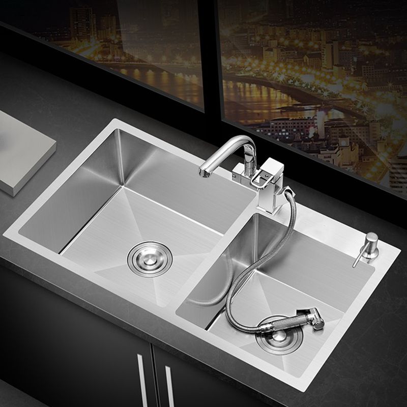 Single Bowl Kitchen Sink Stainless Steel Sink with Soap Dispenser Clearhalo 'Home Improvement' 'home_improvement' 'home_improvement_kitchen_sinks' 'Kitchen Remodel & Kitchen Fixtures' 'Kitchen Sinks & Faucet Components' 'Kitchen Sinks' 'kitchen_sinks' 1200x1200_0496ee77-affd-454a-a80e-5c1adc6e2c25