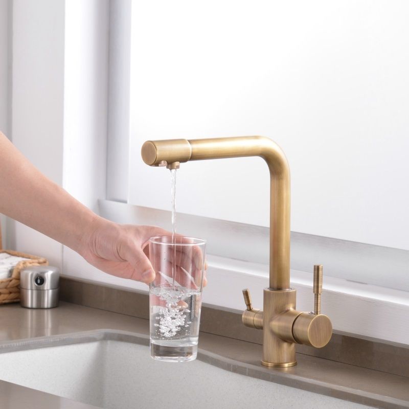 Traditional Kitchen Faucet Brass Low Profile Standard Kitchen Faucets Single Handle Clearhalo 'Home Improvement' 'home_improvement' 'home_improvement_kitchen_faucets' 'Kitchen Faucets' 'Kitchen Remodel & Kitchen Fixtures' 'Kitchen Sinks & Faucet Components' 'kitchen_faucets' 1200x1200_04a4799d-7452-4660-ba51-8963dc417b0d