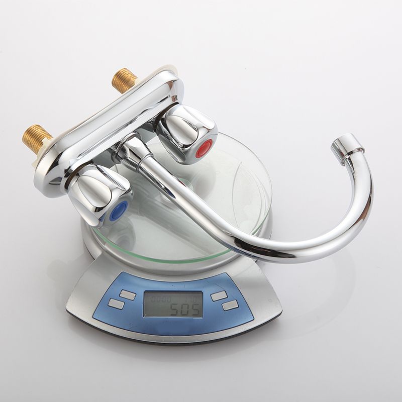 2-handles Brass Bathroom Faucet Modern High-arc Center Faucet Clearhalo 'Bathroom Remodel & Bathroom Fixtures' 'Bathroom Sink Faucets' 'Bathroom Sinks & Faucet Components' 'bathroom_sink_faucets' 'Home Improvement' 'home_improvement' 'home_improvement_bathroom_sink_faucets' 1200x1200_04af9de7-e625-4b72-8921-a5eada4f572d