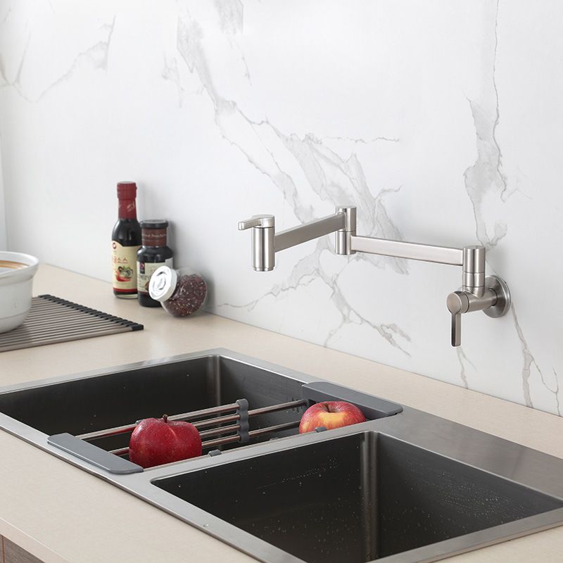 Modern Pull Down One Handle Pot Filler Low Profile Filler with 1-Hold Clearhalo 'Home Improvement' 'home_improvement' 'home_improvement_kitchen_faucets' 'Kitchen Faucets' 'Kitchen Remodel & Kitchen Fixtures' 'Kitchen Sinks & Faucet Components' 'kitchen_faucets' 1200x1200_04b90384-2eae-4682-be25-805c69168a78