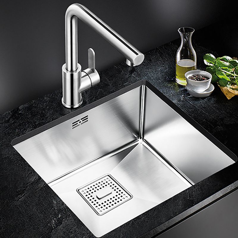 Rectangle Single Bowl Kitchen Sink Stainless Steel Sink with Drain Strainer Kit Clearhalo 'Home Improvement' 'home_improvement' 'home_improvement_kitchen_sinks' 'Kitchen Remodel & Kitchen Fixtures' 'Kitchen Sinks & Faucet Components' 'Kitchen Sinks' 'kitchen_sinks' 1200x1200_04d2c19b-fe09-4146-92e7-d964652f57cb