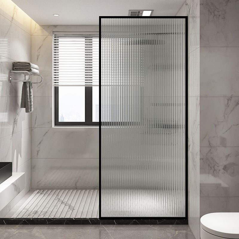 Metal and Glass Shower Door Simple Inline Black Shower Bath Door Clearhalo 'Bathroom Remodel & Bathroom Fixtures' 'Home Improvement' 'home_improvement' 'home_improvement_shower_tub_doors' 'Shower and Tub Doors' 'shower_tub_doors' 'Showers & Bathtubs' 1200x1200_04d38d06-060c-4ec6-9a81-a3e378531737