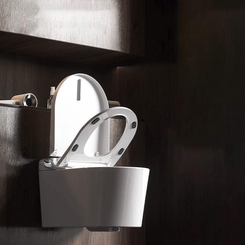 Contemporary Wall Hung Toilet Set in White Elongated Bowl Shape Clearhalo 'Bathroom Remodel & Bathroom Fixtures' 'Bidets' 'Home Improvement' 'home_improvement' 'home_improvement_bidets' 'Toilets & Bidets' 1200x1200_04db838c-77b0-4856-9a8c-597fcd1c99eb