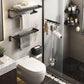 Contemporary Bath Hardware Set Matte Black Bathroom Set with Robe Hooks/Towel Bar Clearhalo 'Bathroom Hardware Sets' 'Bathroom Hardware' 'Bathroom Remodel & Bathroom Fixtures' 'bathroom_hardware_sets' 'Home Improvement' 'home_improvement' 'home_improvement_bathroom_hardware_sets' 1200x1200_04eb4d18-53d0-4c45-abaa-2680943a0458
