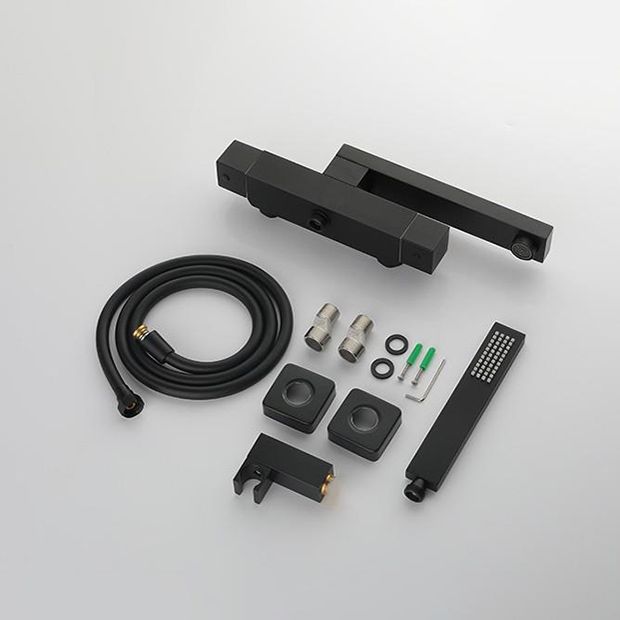 Modern Bathroom Faucet Solid Color Wall Mounted Faucet with Handheld Shower Head Clearhalo 'Bathroom Remodel & Bathroom Fixtures' 'Bathtub Faucets' 'bathtub_faucets' 'Home Improvement' 'home_improvement' 'home_improvement_bathtub_faucets' 1200x1200_05093cda-42c5-4461-8141-2d025d36d6d3