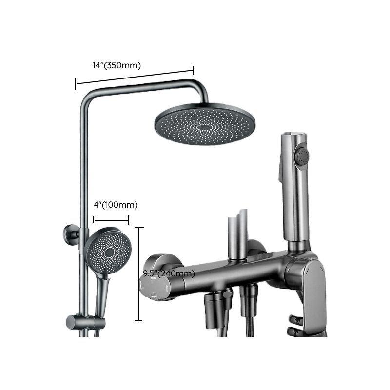 Adjustable Spray Pattern Shower System Valve Included Brass Wall Mounted Shower Combo Clearhalo 'Bathroom Remodel & Bathroom Fixtures' 'Home Improvement' 'home_improvement' 'home_improvement_shower_faucets' 'Shower Faucets & Systems' 'shower_faucets' 'Showers & Bathtubs Plumbing' 'Showers & Bathtubs' 1200x1200_05363124-80ae-44c7-a1cf-32d0d48a2525
