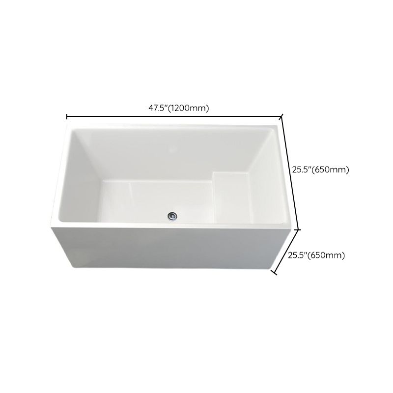 White Modern Bathtub Freestanding Acrylic Soaking Rectangular Bath Clearhalo 'Bathroom Remodel & Bathroom Fixtures' 'Bathtubs' 'Home Improvement' 'home_improvement' 'home_improvement_bathtubs' 'Showers & Bathtubs' 1200x1200_053ce1d4-38fc-4320-83f1-2f3bfc989beb