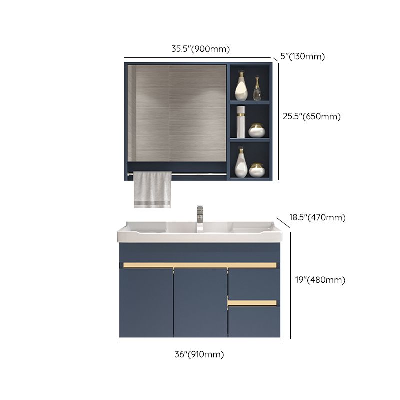 Glam Bathroom Vanity Ceramic Top with Soft Close Door Wall Mount Space Saver Vanity Clearhalo 'Bathroom Remodel & Bathroom Fixtures' 'Bathroom Vanities' 'bathroom_vanities' 'Home Improvement' 'home_improvement' 'home_improvement_bathroom_vanities' 1200x1200_053eda3d-5d81-4589-a9c9-e23c078939f5