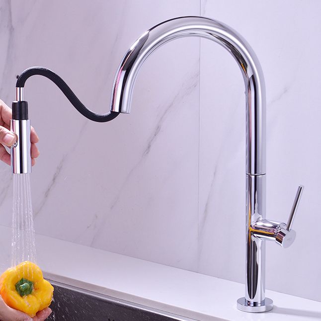 Modern Kitchen Faucet Brass Pull out Faucet with Sprayer and Magnetic Docking Pot Filler Clearhalo 'Home Improvement' 'home_improvement' 'home_improvement_kitchen_faucets' 'Kitchen Faucets' 'Kitchen Remodel & Kitchen Fixtures' 'Kitchen Sinks & Faucet Components' 'kitchen_faucets' 1200x1200_05442614-34c8-431c-95a2-4320afd7145f