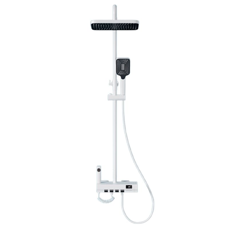 Modern Shower Head Combo Stainless Steel Slide Bar Included Wall Mounted Shower System Clearhalo 'Bathroom Remodel & Bathroom Fixtures' 'Home Improvement' 'home_improvement' 'home_improvement_shower_faucets' 'Shower Faucets & Systems' 'shower_faucets' 'Showers & Bathtubs Plumbing' 'Showers & Bathtubs' 1200x1200_054c2b26-75f3-450c-a222-b5cfbd094bf4