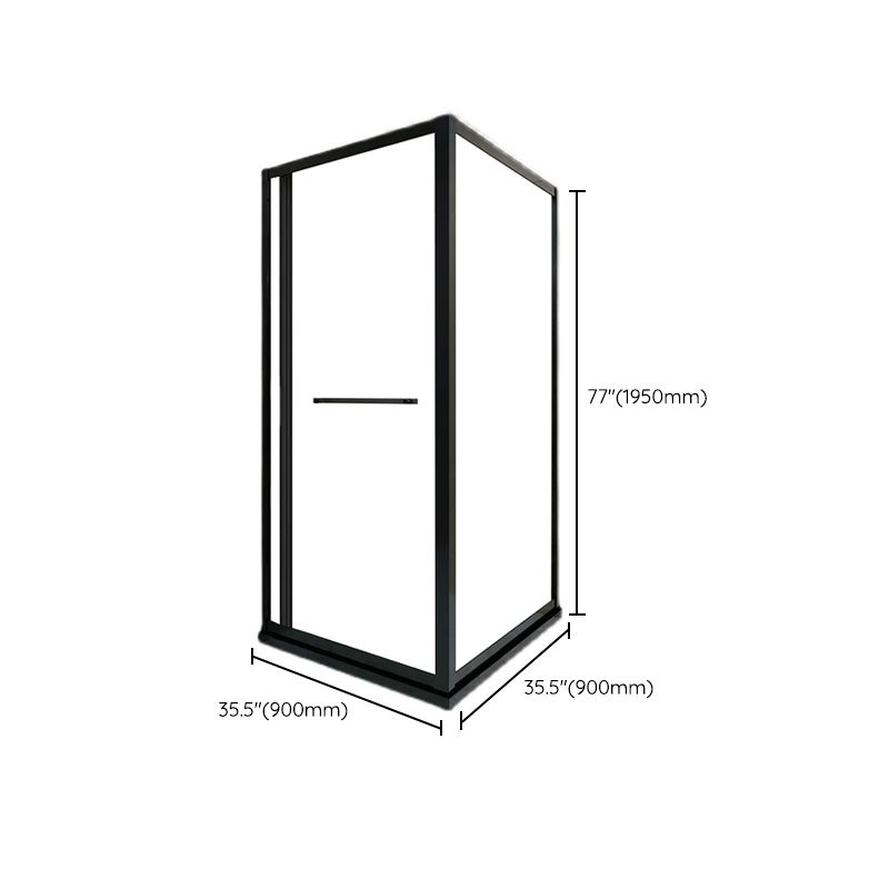 Shower Enclosure Black Hinged Corner Square Clear Shower Stall Clearhalo 'Bathroom Remodel & Bathroom Fixtures' 'Home Improvement' 'home_improvement' 'home_improvement_shower_stalls_enclosures' 'Shower Stalls & Enclosures' 'shower_stalls_enclosures' 'Showers & Bathtubs' 1200x1200_0575d455-a7dc-4a16-9d18-7b8febc57125