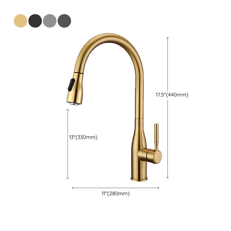 Modern Style Copper Kitchen Faucet Single Handle High Arc Kitchen Faucet Clearhalo 'Home Improvement' 'home_improvement' 'home_improvement_kitchen_faucets' 'Kitchen Faucets' 'Kitchen Remodel & Kitchen Fixtures' 'Kitchen Sinks & Faucet Components' 'kitchen_faucets' 1200x1200_05761bc6-acb6-4908-bc30-a866d9b59f7e