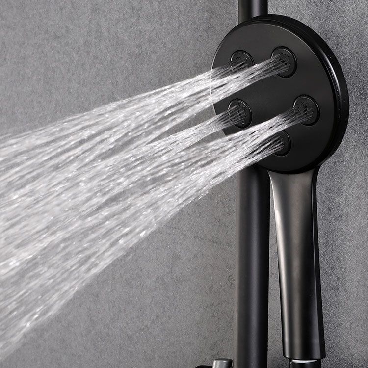 Black Shower Set Round Swivel Faucet Lever Handle Two Shower Head Shower System Clearhalo 'Bathroom Remodel & Bathroom Fixtures' 'Home Improvement' 'home_improvement' 'home_improvement_shower_faucets' 'Shower Faucets & Systems' 'shower_faucets' 'Showers & Bathtubs Plumbing' 'Showers & Bathtubs' 1200x1200_0577e882-a156-4c34-a953-109576b51d79