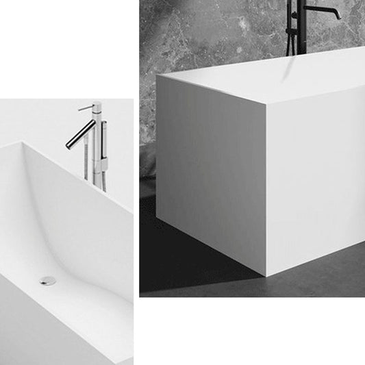Modern Freestanding Bathtub Stone Rectangle White Soaking Bath Tub Clearhalo 'Bathroom Remodel & Bathroom Fixtures' 'Bathtubs' 'Home Improvement' 'home_improvement' 'home_improvement_bathtubs' 'Showers & Bathtubs' 1200x1200_057a2eb3-8b04-40cf-9a84-e9e19263ba94