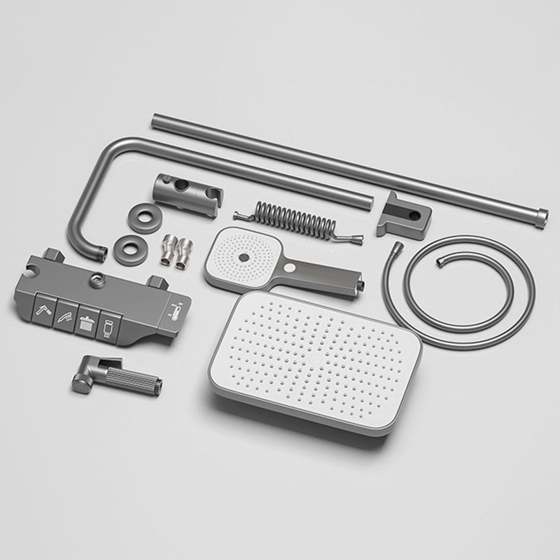 Modern Shower System Wall Mounted Spot Resist Rectangle Shower System with Hand Shower Clearhalo 'Bathroom Remodel & Bathroom Fixtures' 'Home Improvement' 'home_improvement' 'home_improvement_shower_faucets' 'Shower Faucets & Systems' 'shower_faucets' 'Showers & Bathtubs Plumbing' 'Showers & Bathtubs' 1200x1200_058a4492-fe1d-4442-9640-f99d776bb914