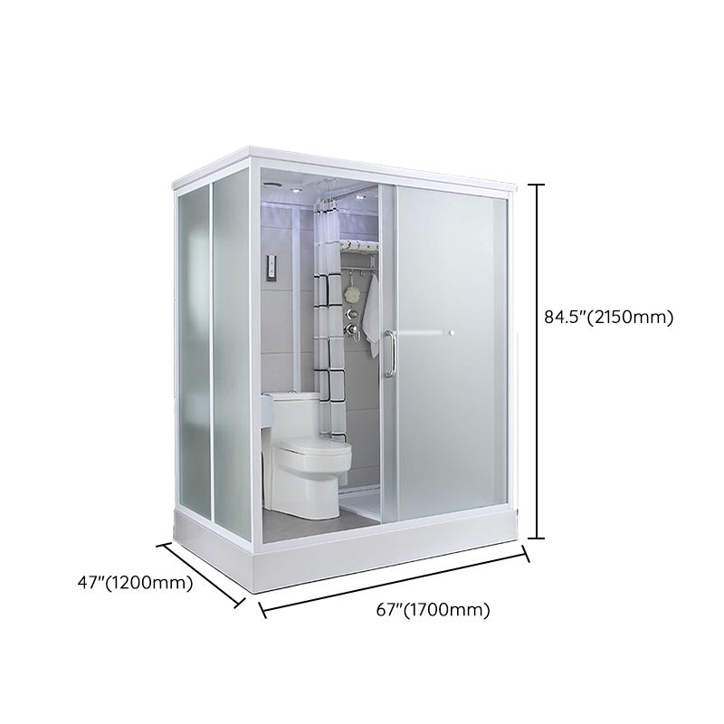 Single Sliding Rectangle Shower Kit Tempered Framed Shower Stall Clearhalo 'Bathroom Remodel & Bathroom Fixtures' 'Home Improvement' 'home_improvement' 'home_improvement_shower_stalls_enclosures' 'Shower Stalls & Enclosures' 'shower_stalls_enclosures' 'Showers & Bathtubs' 1200x1200_05ae02ba-e749-4afa-b803-d3805adce7b7