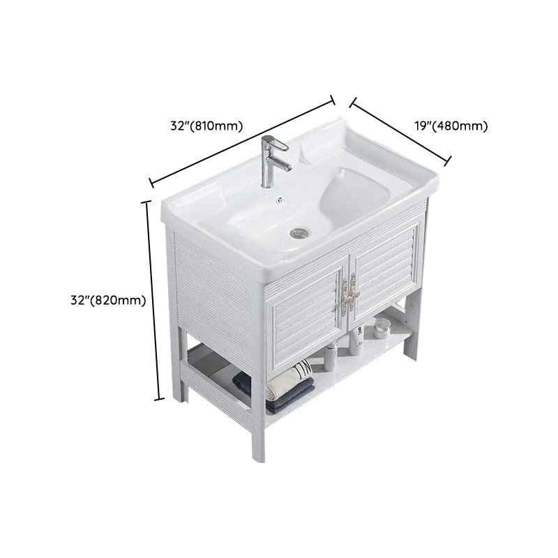 Modern Freestanding Sink Included Sink Vanity in White for Bathroom Clearhalo 'Bathroom Remodel & Bathroom Fixtures' 'Bathroom Vanities' 'bathroom_vanities' 'Home Improvement' 'home_improvement' 'home_improvement_bathroom_vanities' 1200x1200_05b38de2-e54e-4a86-ad2e-49c16ccbba33