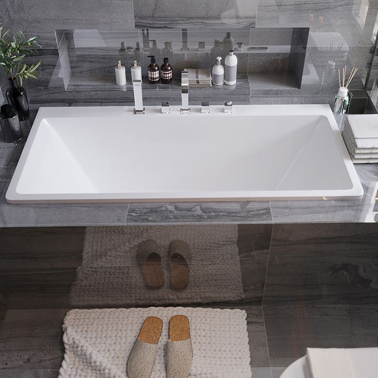 Acrylic Modern Bathtub White Drop-in Rectangular Soaking Bath Clearhalo 'Bathroom Remodel & Bathroom Fixtures' 'Bathtubs' 'Home Improvement' 'home_improvement' 'home_improvement_bathtubs' 'Showers & Bathtubs' 1200x1200_05b82b30-af76-47b1-89da-38d48e71b981