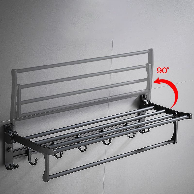 6-Piece Modern Bathroom Hardware Set in Matte Black with Bath Shelf/Towel Bar & Robe Hooks Clearhalo 'Bathroom Hardware Sets' 'Bathroom Hardware' 'Bathroom Remodel & Bathroom Fixtures' 'bathroom_hardware_sets' 'Home Improvement' 'home_improvement' 'home_improvement_bathroom_hardware_sets' 1200x1200_05b914e3-4941-4be8-8563-9b3524b1f807